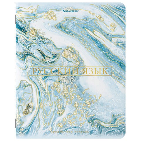 Тетрадь предметная "PASTEL" 48 л., SoftTouch, фольга, РУССКИЙ ЯЗЫК, линия, BRAUBERG, 404318 404318