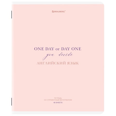 Тетрадь предметная CREATIVE 48 л., обложка картон, АНГЛИЙСКИЙ, клетка, подсказ, BRAUBERG, 405111 405111