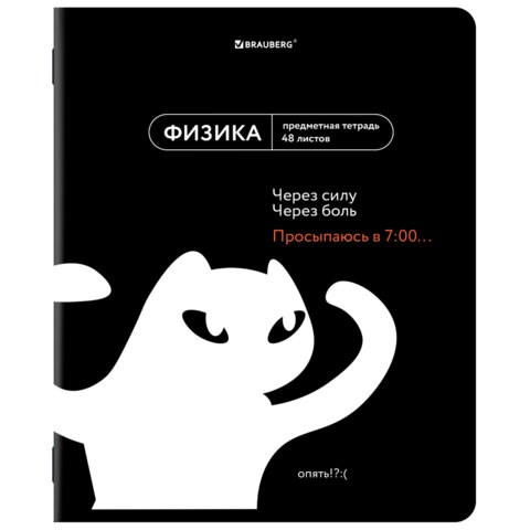 Тетрадь предметная МЕМЫ 48 л., TWIN-лак, ФИЗИКА, клетка, подсказ, BRAUBERG, 405106 405106