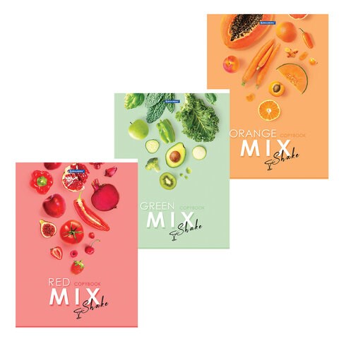 Тетрадь А4, 80 л., BRAUBERG, скоба, клетка, обложка картон, "Mix", 404046 404046