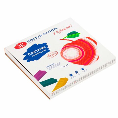 Пластилин классический "Я - Художник!", 12 цветов, 240 грамм, со стеком, 221411506 107262