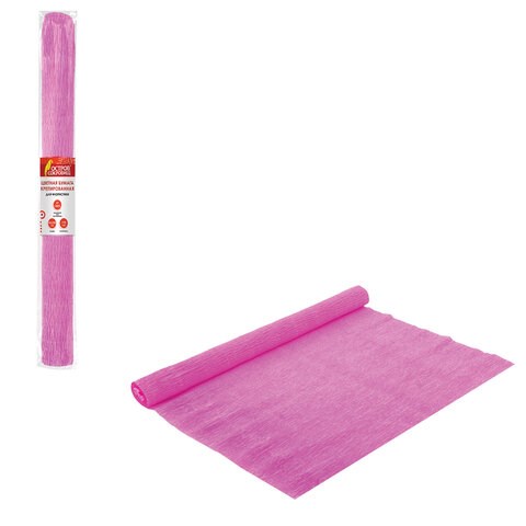 Бумага гофрированная/креповая, 110 г/м2, 50х250 см, розовая, ОСТРОВ СОКРОВИЩ, 129150 129150