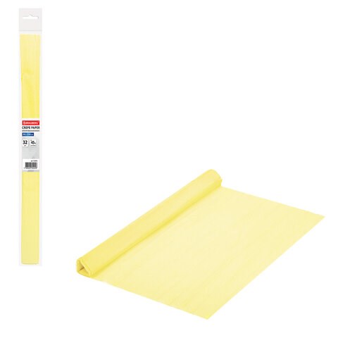 Бумага гофрированная/креповая, 32 г/м2, 50х250 см, молочная, в рулоне, BRAUBERG, 112519 112519