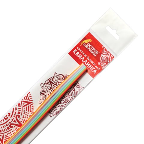 Бумага для квиллинга "Радуга", 10 цветов, 100 полос, 7 мм х 300 мм, 80 г/м2, ОСТРОВ СОКРОВИЩ, 128755 128755