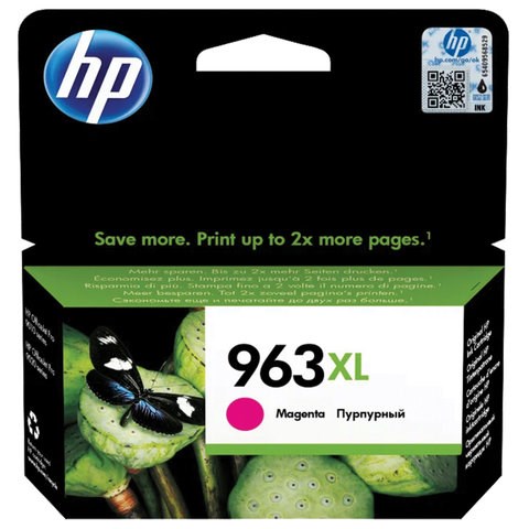 Картридж струйный HP (3JA28AE) для HP OfficeJet Pro 9010/9013/9020/9023, №963XL пурпурный, ресурс 1600 страниц 363482