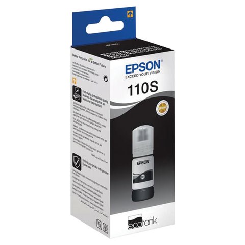 Чернила EPSON 110S (C13T01L14A) для СНПЧ EPSON M1100 / 1120 / 2140, черные, ОРИГИНАЛЬНЫЕ 363189