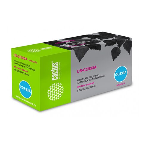 Картридж лазерный CACTUS (CS-CC533A) для HP ColorLaserJet CP2025/CM2320, пурпурный, ресурс 2800 страниц 362058