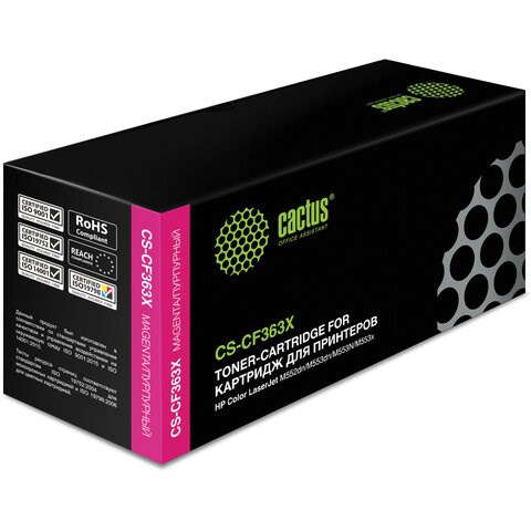 Картридж лазерный CACTUS (CS-CF363X) для HP LaserJet Pro M552dn/M553dn/M553n, пурпурный, ресурс 9500 стр. 362521
