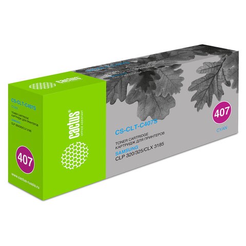 Картридж лазерный CACTUS (CS-CLT-C407S) для SAMSUNG CLP-320/325/N, голубой, ресурс 1000 страниц 361800