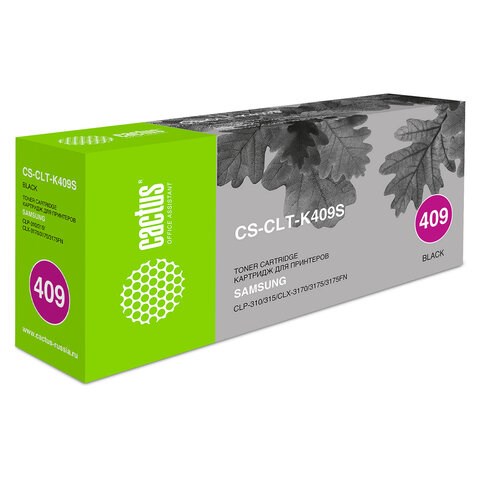 Картридж лазерный CACTUS (CS-CLT-K409S) для SAMSUNG CLP-310/315, черный, ресурс 1500 страниц 362636