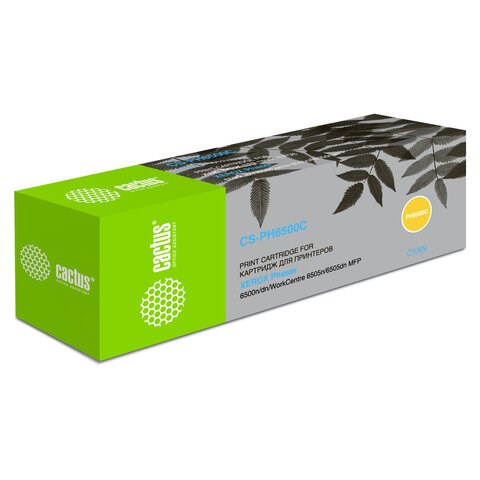 Картридж лазерный CACTUS (CS-PH6500C) для XEROX Phaser 6500/WC6505, голубой, ресурс 2500 стр. 362588