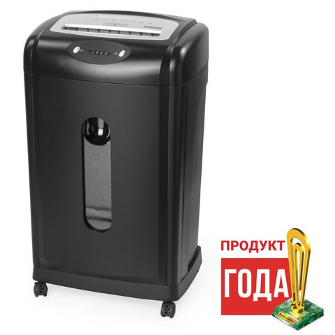 Уничтожитель (шредер) BRAUBERG S18-S, БЕСШУМНЫЙ, 2 уровень секретности, полоски 6 мм, 18 листов, корзина 28 литров, 530961 530961