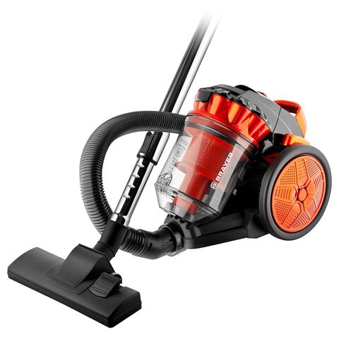 Пылесос BRAYER BR4201 с контейнером "циклон", 2200 Вт, мощность всасывания 400 Вт, черный/оранжевый 456119