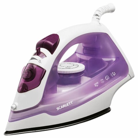 Утюг SCARLETT SC-SI30S06, 2000 Вт, антипригарное покрытие, антинакипь, самоочистка, лиловый 455898
