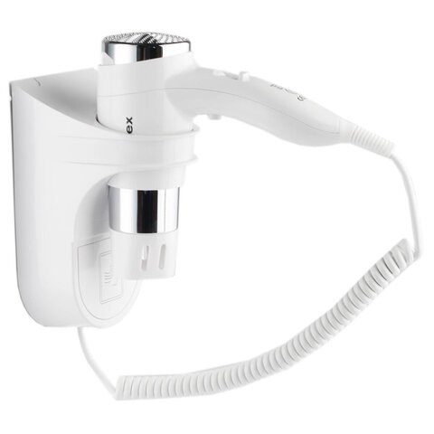 Фен для волос настенный KSITEX F-1600 W, 1600 Вт, пластик/металл, 2 скорости, белый 608323