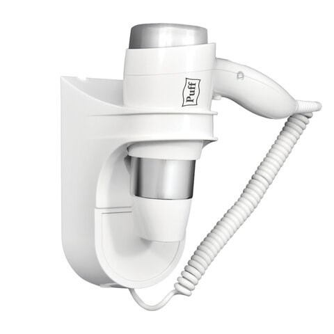 Фен для волос настенный PUFF-1600, 1600 Вт, пластик, 2 скорости, белый, 1405.003 608321