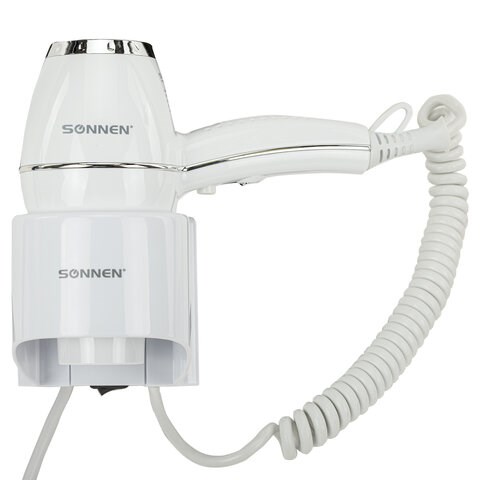 Фен для волос настенный SONNEN HD-2206 SUPER POWER, 1850 Вт, белый, 3 температурных режима, 608482 608482