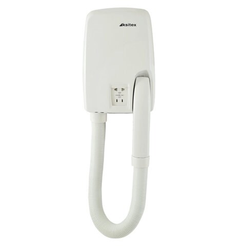 Фен для волос/сушилка для рук KSITEX F-2000 А1, 1200 Вт, пластик, таймер выключения 12 мин, белый 608325