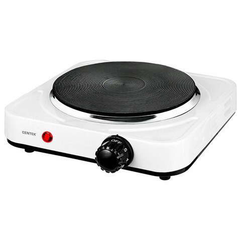 Настольная электрическая плита CENTEK CT-1506, 1000 Вт, 1 конфорка, 5 режимов нагрева, белая 457589