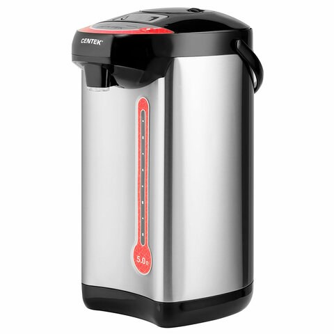 Термопот на 5 литров, 3 режима подачи воды, CENTEK CT-0082, 850 Вт, 1 температурный режим, пластик/сталь, черный, CT-0082 Black 457610