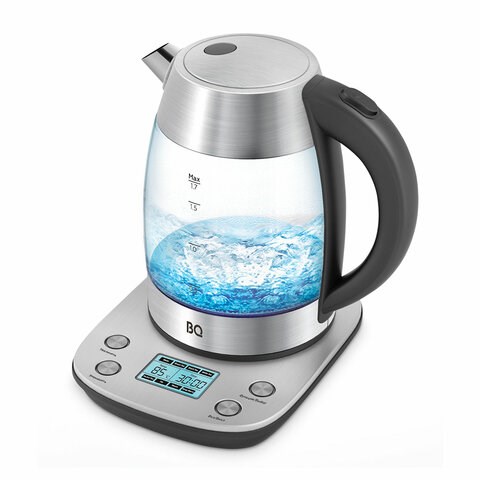 Чайник BQ (БИ-КЬЮ) KT1703G, 1,7 л, 2200 Вт, закрытый нагревательный элемент, ТЕРМОРЕГУЛЯТОР, стекло, 86197970 457553