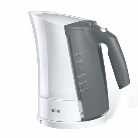 Чайник BRAUN WK-300, 1,7 л, 2200 Вт, закрытый нагревательный элемент, пластик, белый 450607