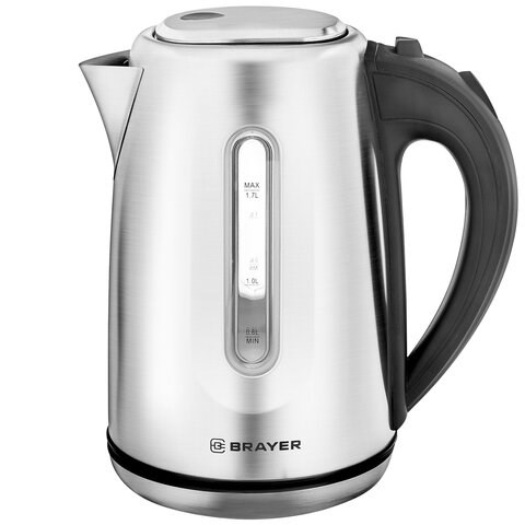 Чайник BRAYER BR1014, 1,7 л, 2200 Вт, закрытый нагревательный элемент, сталь 456057
