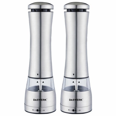Набор мельниц для соли и специй электрические с подсветкой, 2 шт., PM-4, DASWERK, 456622 456622