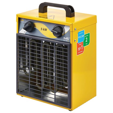 Тепловая пушка электрическая BALLU BHP-ME-5, 4500 Вт, 220 B, терморегулятор, прямоугольная, желтая, НС-1069379 456583
