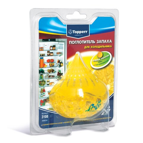 Поглотитель запаха для холодильника TOPPERR "ЛИМОН", гелевый, 3108 456429