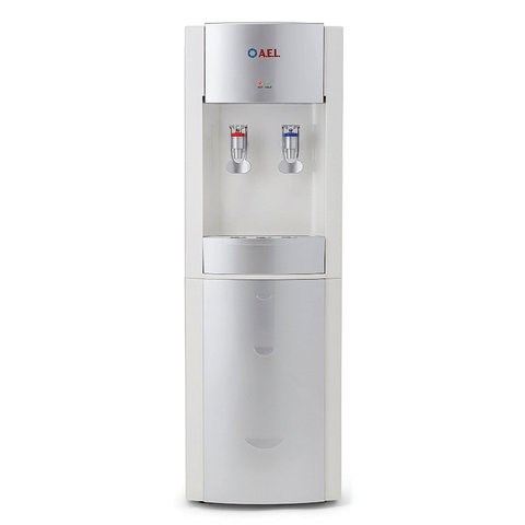 Кулер для воды AEL LD-AEL-28, напольный, НАГРЕВ/ОХЛАЖДЕНИЕ ЭЛЕКТРОННОЕ, 2 крана, белый/серебристый, 00256 454329