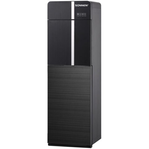 Кулер для воды SONNEN FSE-03BR, напольный, нагрев/охлаждение электронное, НИЖНЯЯ ЗАГРУЗКА, 3 крана, черный, 455754 455754
