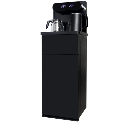 Кулер для воды с чайником SONNEN TBE-01 Tea Bar, напольный, ОХЛАЖДЕНИЕ ЭЛЕКТРОННОЕ, сенсорное управление, пульт ДУ, дисплей, шкафчик, 455749 455749
