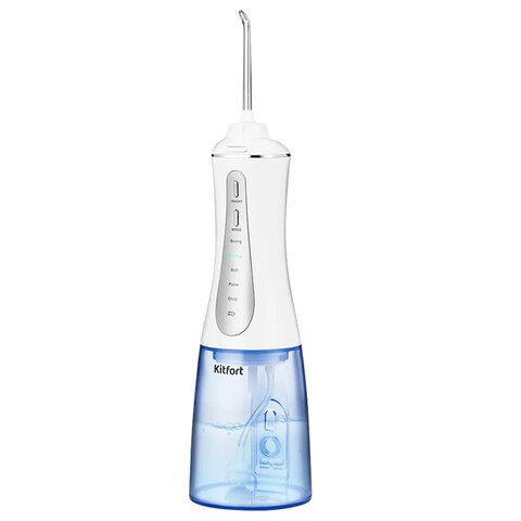 Ирригатор для полости рта KITFORT КТ-2915, портативный, емкость резервуара 0,35 л, 2 насадки, белый 456546