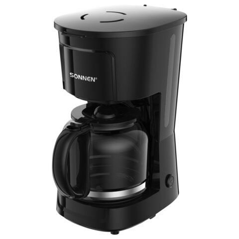 Кофеварка капельная SONNEN CM1095, 900 Вт, объем 1,8 л, подогрев кофе, противокапельная система, черная, 456334 456334