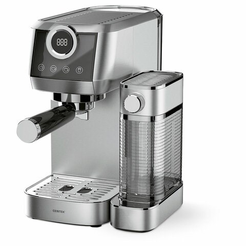 Кофеварка рожковая CENTEK CT-1170, 1350 Вт, объем 1,3 л, 20 бар, автоматический капучинатор, серая 457580