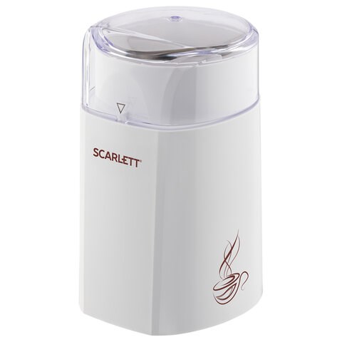 Кофемолка SCARLETT SC-CG44506, 160 Вт, объем 60 г, пластик, ножи из нержавеющей стали, белая с рисунком 455875