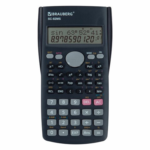 Калькулятор инженерный BRAUBERG SC-82MS (158х85 мм), 240 функций, 10+2 разрядов, темно-синий, 271721 271721