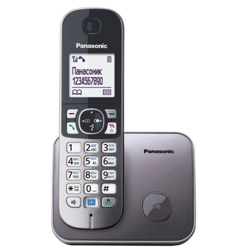 Радиотелефон PANASONIC KX-TG6811RUM, память 50 номеров, АОН, повтор, спикерфон, полифония, 10-100 м, серый 262040