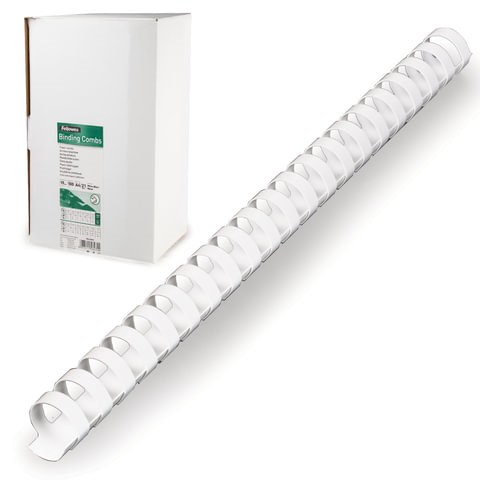 Пружины пластиковые для переплета, КОМПЛЕКТ 100 шт., 19 мм (для сшивания 121-150 л.), белые, FELLOWES, FS-53474 530078