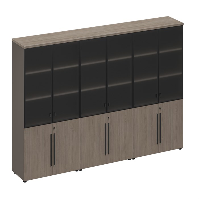 Шкаф для документов со стеклянными дверями (стенка из 3 шкафов) 210226