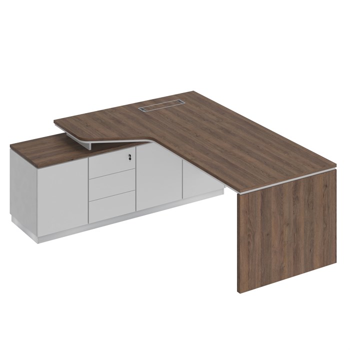 Стол эргономичный на опорной тумбе левый 206819