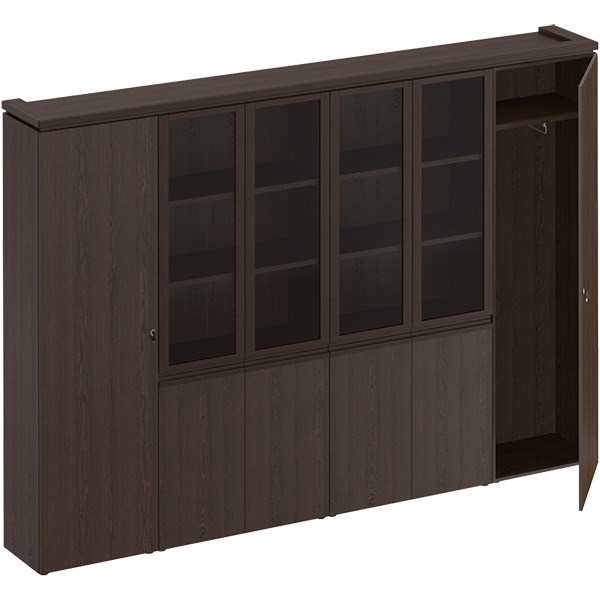 Шкаф комбинированный узкий со стеклом 2 шт. для одежды 203361