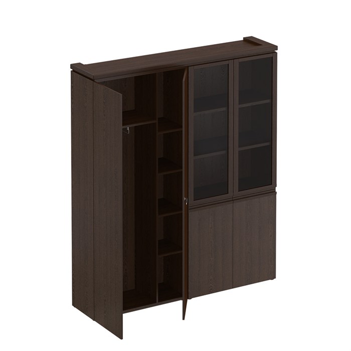 Шкаф комбинированный (для одежды + со стеклом) 203606