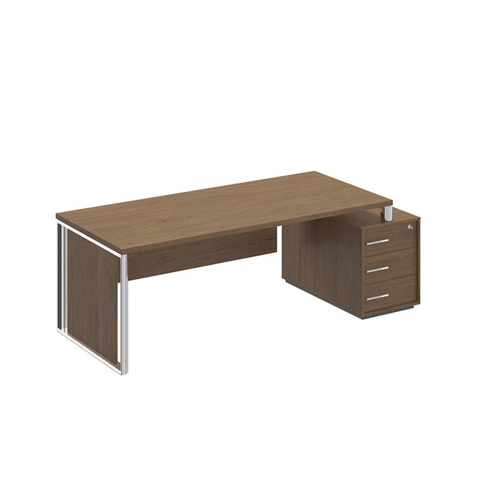 Стол руководителя на опорной тумбе декоративная вставка 206259