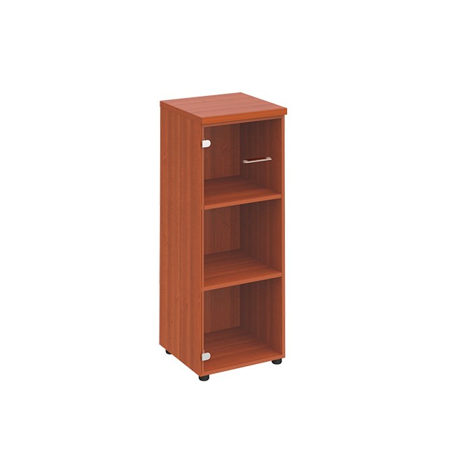 Шкаф средний узкий со стеклянной прозрачной дверью 107538