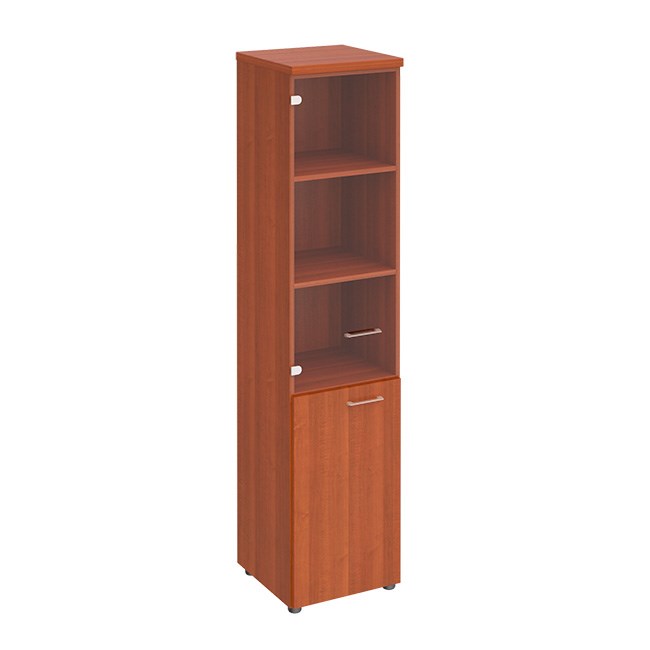 Шкаф для документов узкий со стеклянной прозрачной дверью 107534