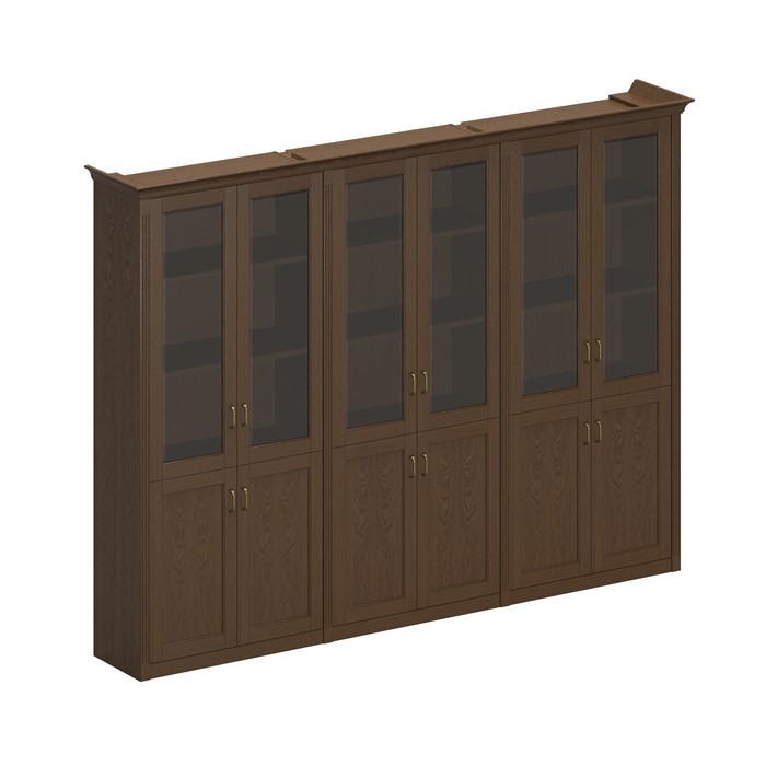 Шкаф комбинированный высокий (3 для документов со стеклянными дверями) 210135