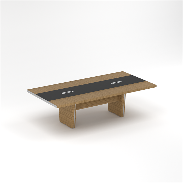 Стол для переговоров с кожаной вставкой и хромированной пластиной 210543