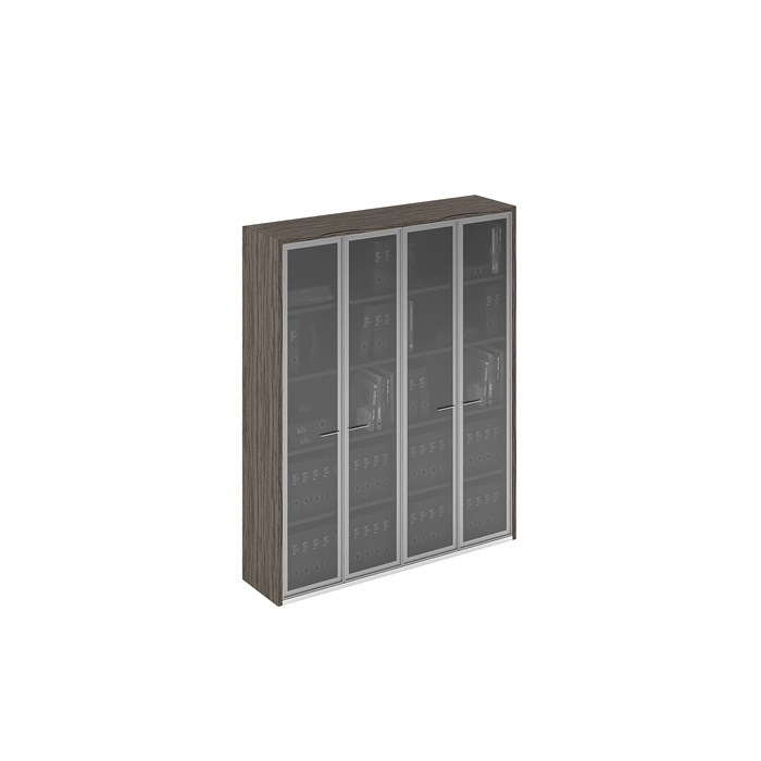 Шкаф высокий для документов 4 стеклянные двери 210537